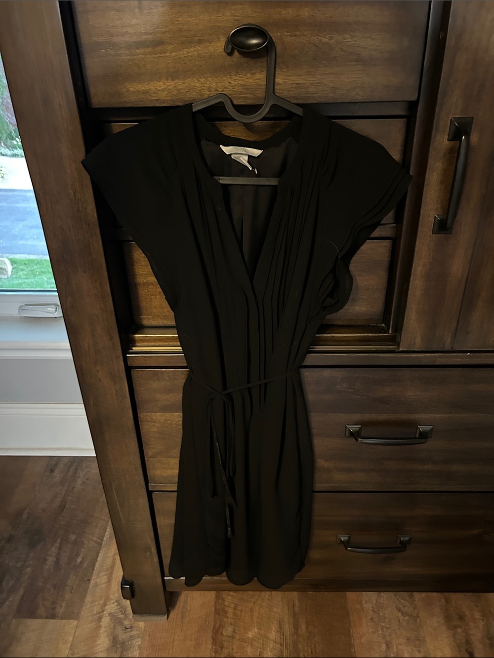H&M Black Mini Dress with Waist Tie